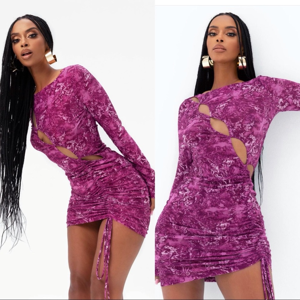 Sodah London "ANGEL 2.0" Magenta Cut Out Dress